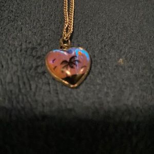 Palm tree heart necklace